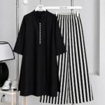 Midnight Stripe Elegance 2-Piece Set