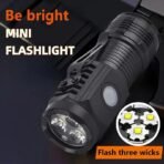3-LED Mini Rechargeable Portable Flashlight – High Brightness