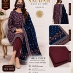 Saudah Premium Lawn 3 Piece Unstitched Suit P-9