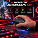 Monster Airmars M1 Wireless Vertical Ergonomic Mouse – Bluetooth + 2.4G, RGB, 3200 DPI - Image 4