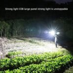 3W Rechargeable LED Torch with COB Work Light, Magnet & Emergency Hammer - Image 4