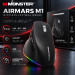 Monster Airmars M1 Wireless Vertical Ergonomic Mouse – Bluetooth + 2.4G, RGB, 3200 DPI - Image 2
