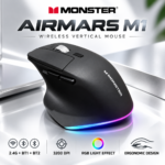 Monster Airmars M1 Wireless Vertical Ergonomic Mouse – Bluetooth + 2.4G, RGB, 3200 DPI